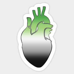 Aromantic Pride Heart Sticker